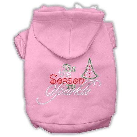 MIRAGE PET Mirage Pet 54-102 SMLPK 10 in. Tis the Season to Sparkle Rhinestone Dog Hoodie; Light Pink - Small 54-102 SMLPK